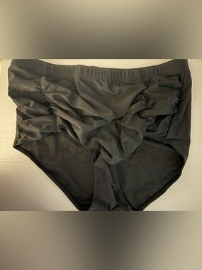 Black High-Waist Swim Bottoms